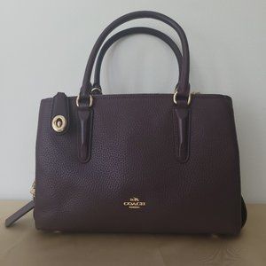 Coach pebble soft leather, dark burgundy color